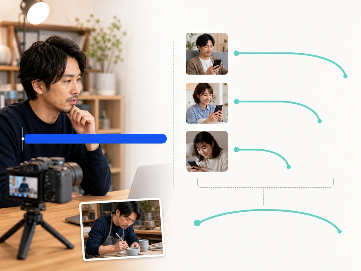 平均視聴時間と実際の配信場面を分けて確認する配信者