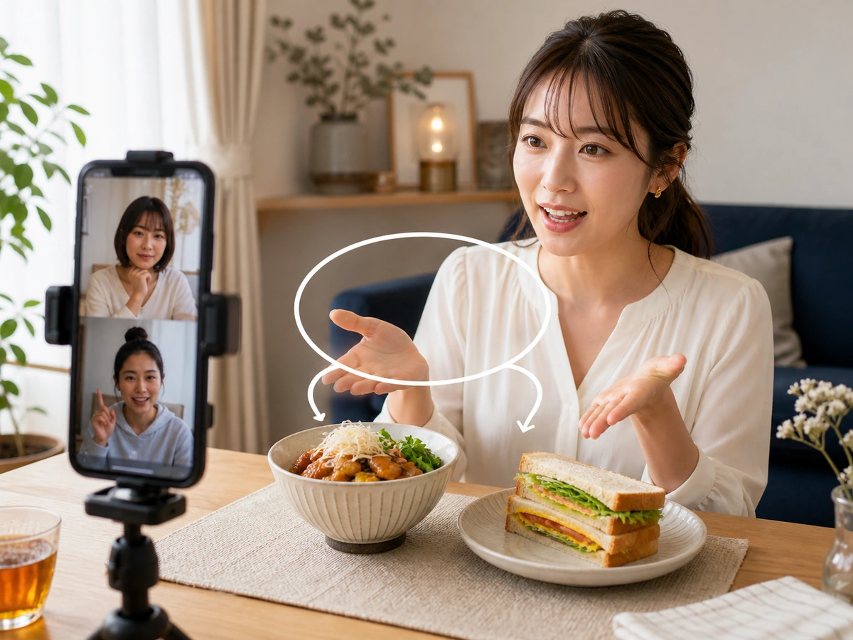 昼の配信で自己紹介の後に昼食について一つだけ質問する配信者