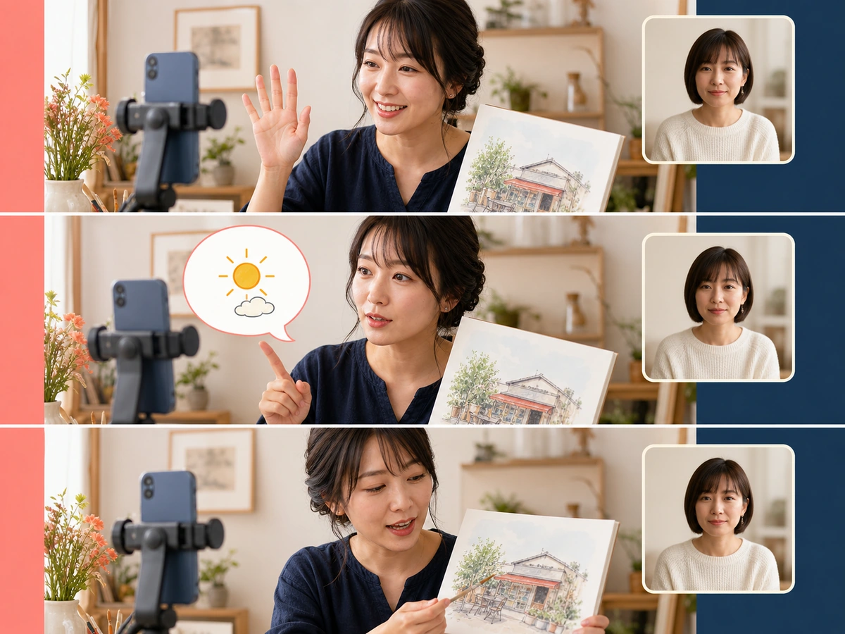 入室者の名前を呼んで挨拶し短い質問を一つ渡す配信者