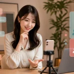 コメントと新しいフォローを別々に見る女性