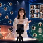 世界の視聴者とPK、複数人配信、音声チャットでつながる女性ライバー