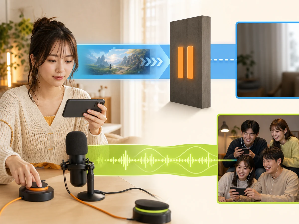ゲーム画面の共有停止とマイク音声の継続を分けて操作する配信者