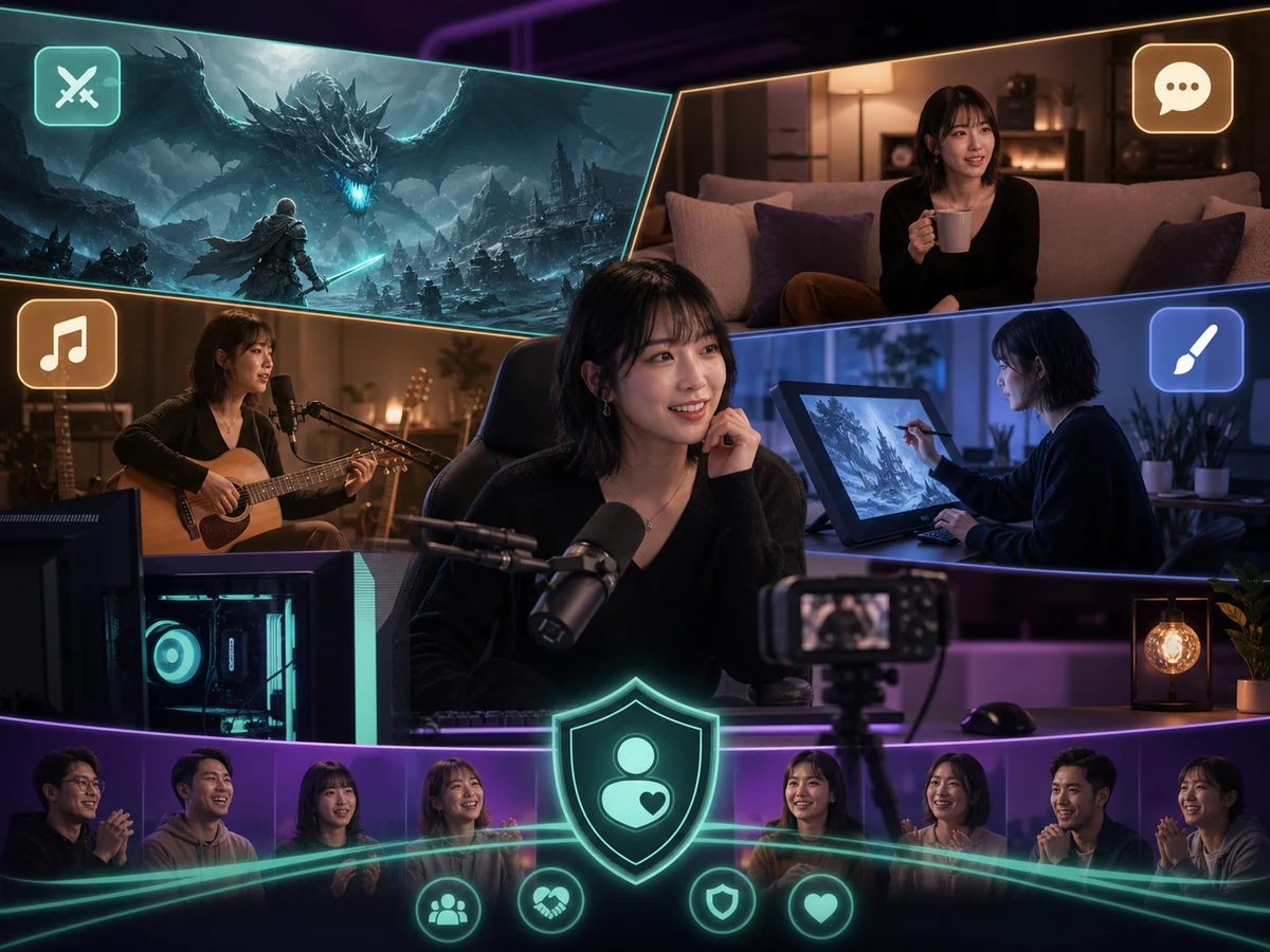 ゲーム、雑談、音楽、アートを一つの配信コミュニティへ届ける女性ストリーマー