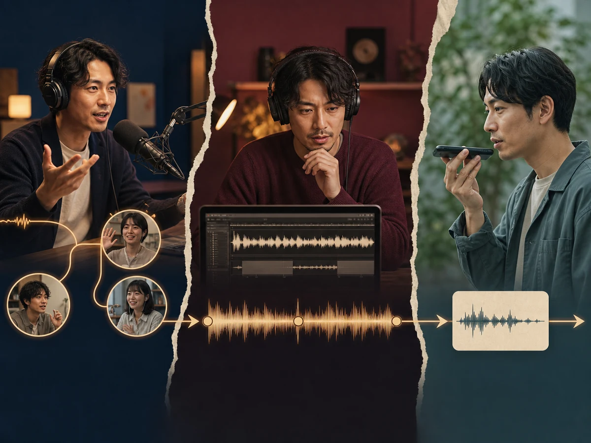 生配信、録音作品、音声投稿に分かれるSpoonの三つの届け方