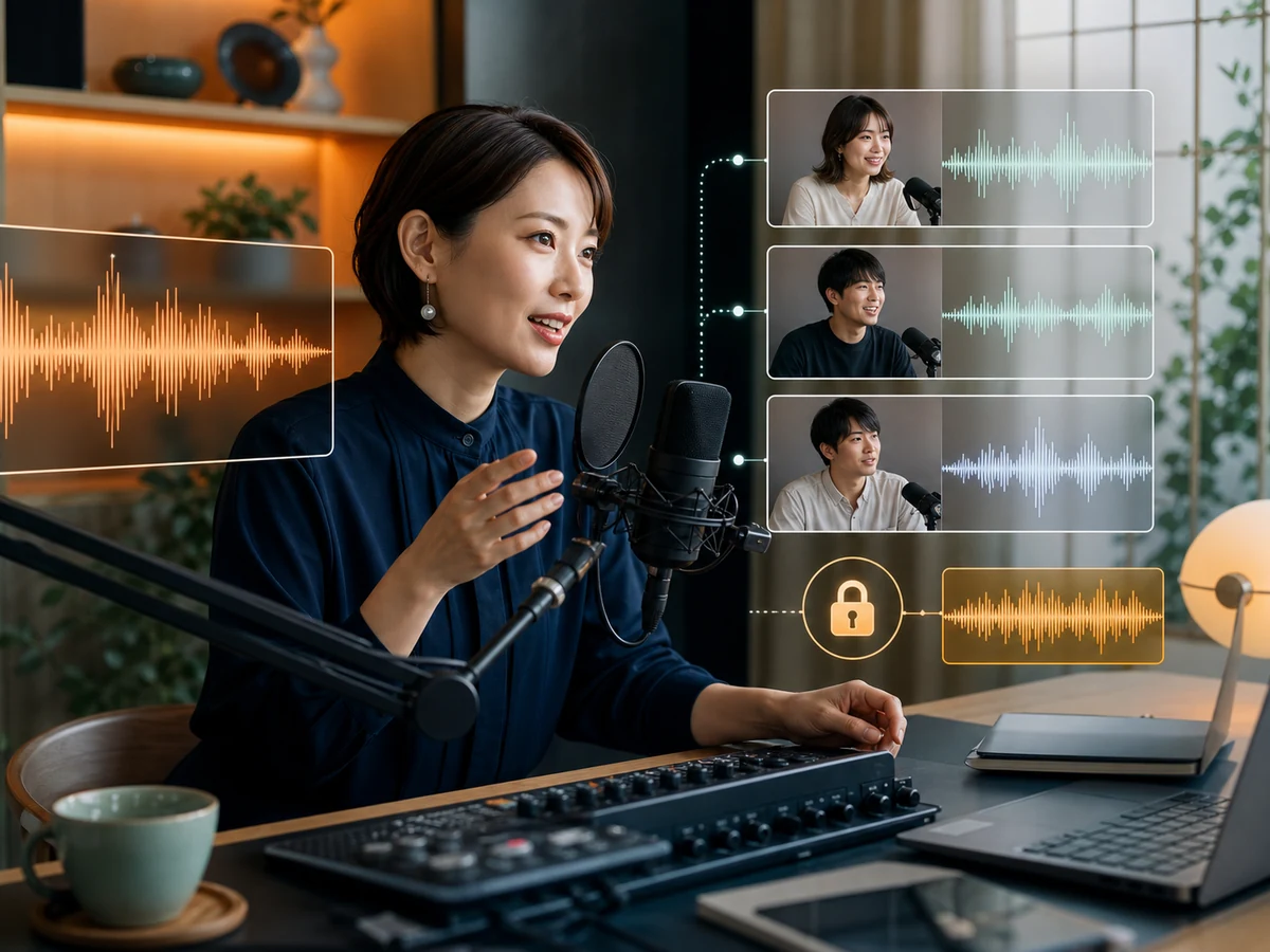 収録、ライブ、コラボ、限定配信を使い分ける日本人音声配信者