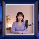 配信画面へ映す範囲と窓や荷物や通知を分ける成人女性配信者