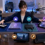 音楽、映像、ゲーム、イラストの利用条件を素材ごとに確かめる成人女性