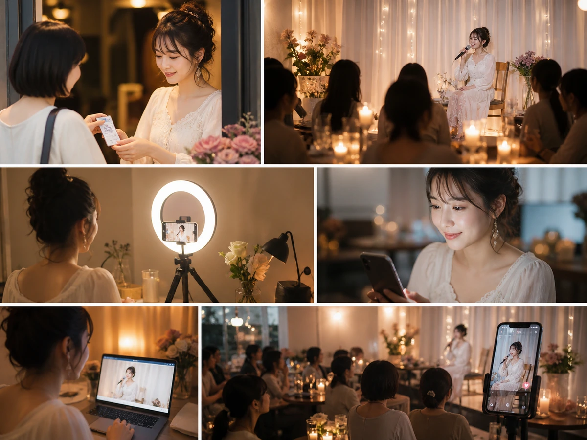 mediableの通常動画、ライブ、チケットライブを使い分けるクリエイター
