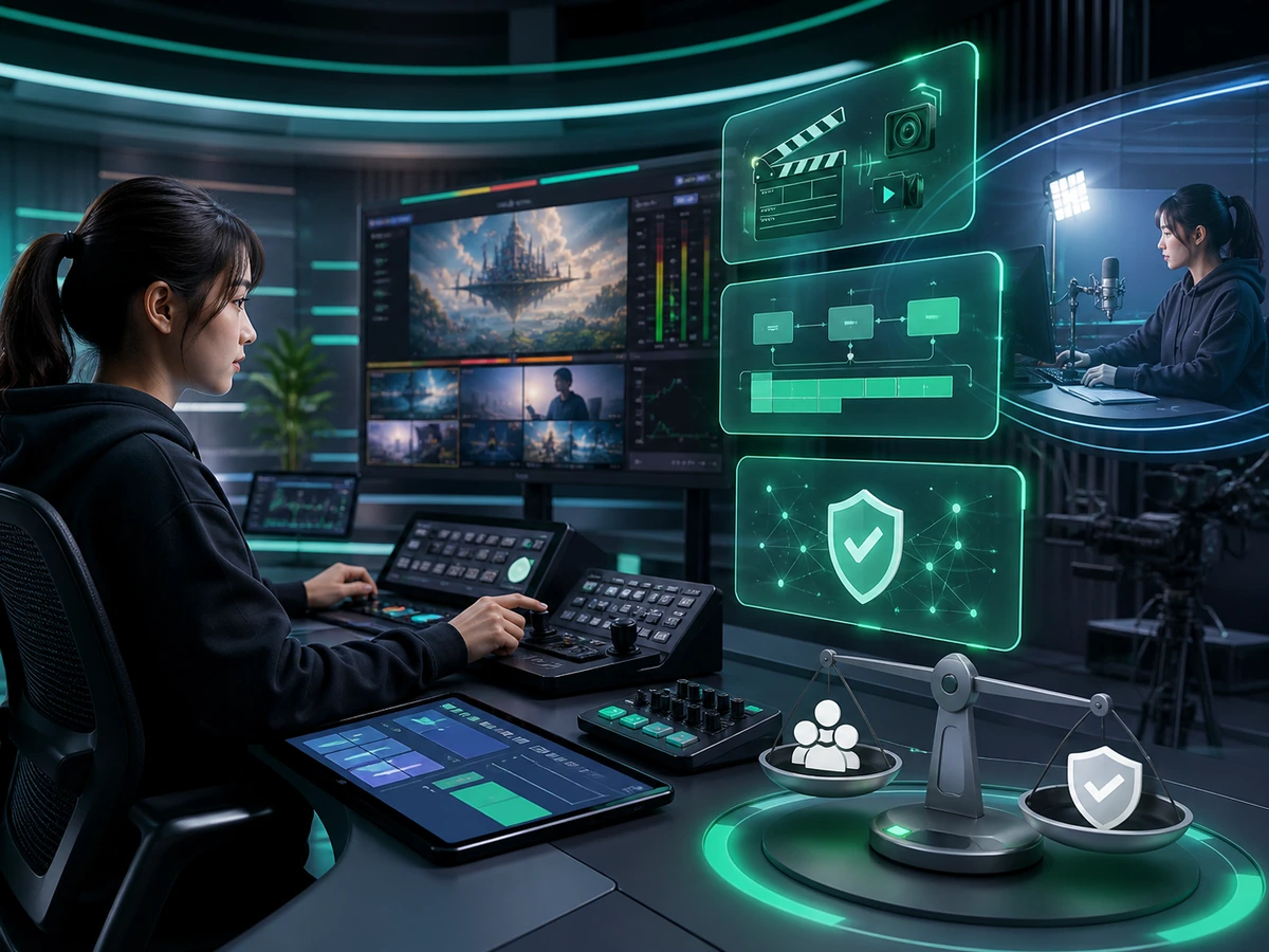 Streamlabsで成人オペレーターが場面、録画、配信先、アカウントを管理する様子