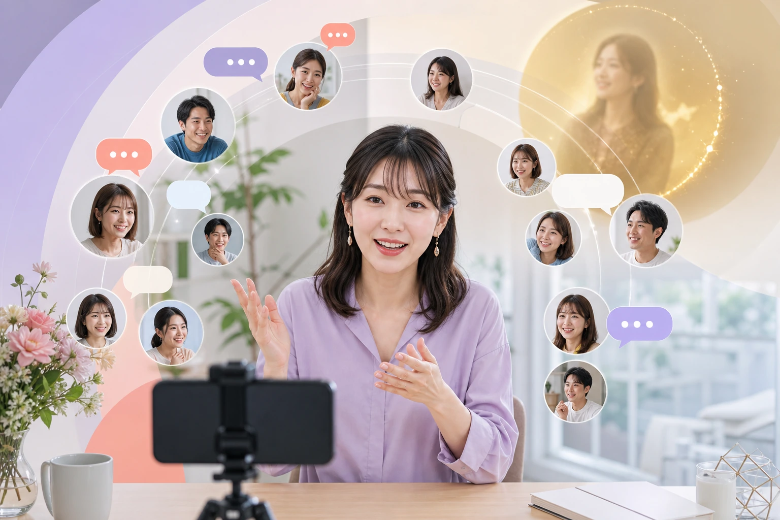 成人女性配信者が大きな結果の内訳を一人への集中と現在の視聴者に分けて見直す様子