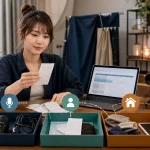 ライブ配信の購入品を仕事用、共用、私用、未判断に分ける成人女性ライバー
