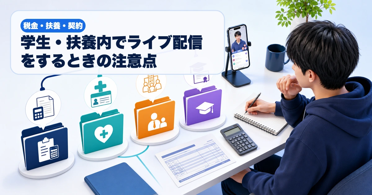 ライブ配信を始める前に税、健康保険、家族手当、修学支援を分けて考える成人学生
