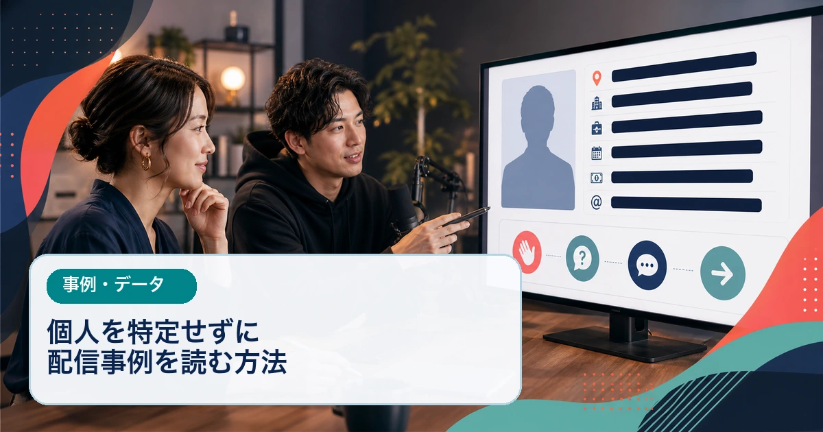 配信者と編集者が事例の位置・学校・職業・日付・金額・SNSの手掛かりを隠し、対応の順番だけを残している