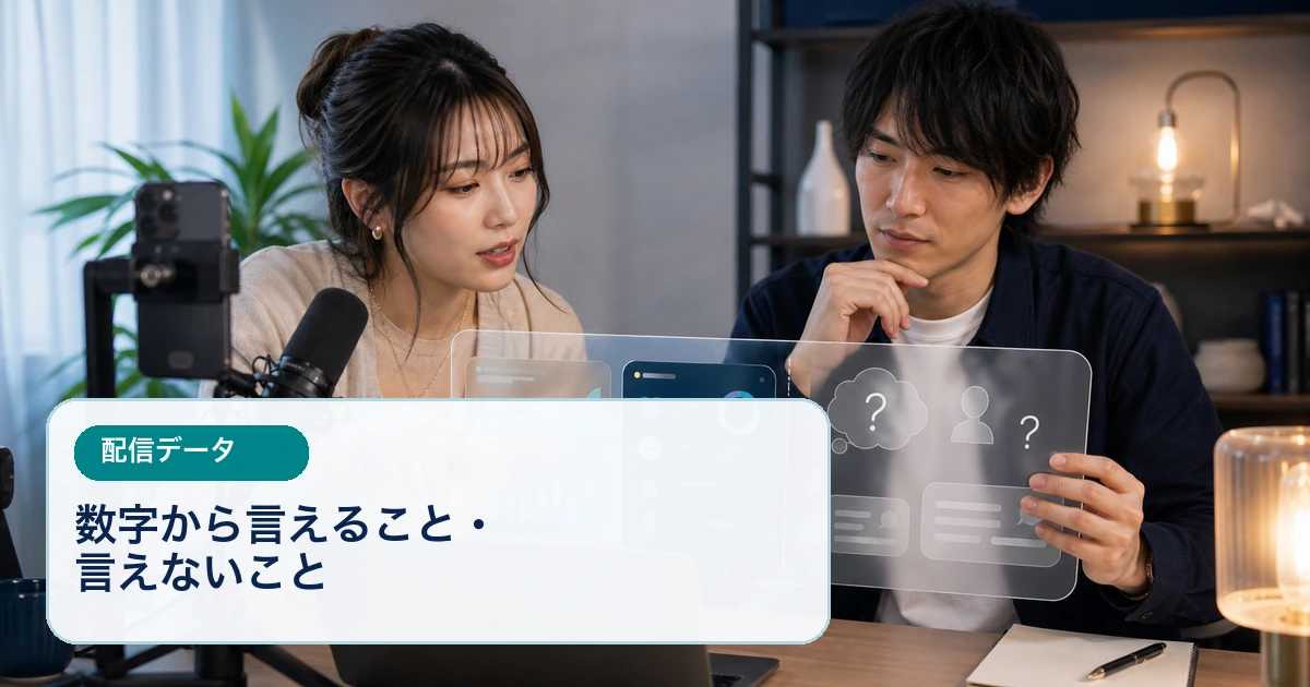 配信者と編集者が記録された配信データと、数字だけでは分からない説明を分けて見ている
