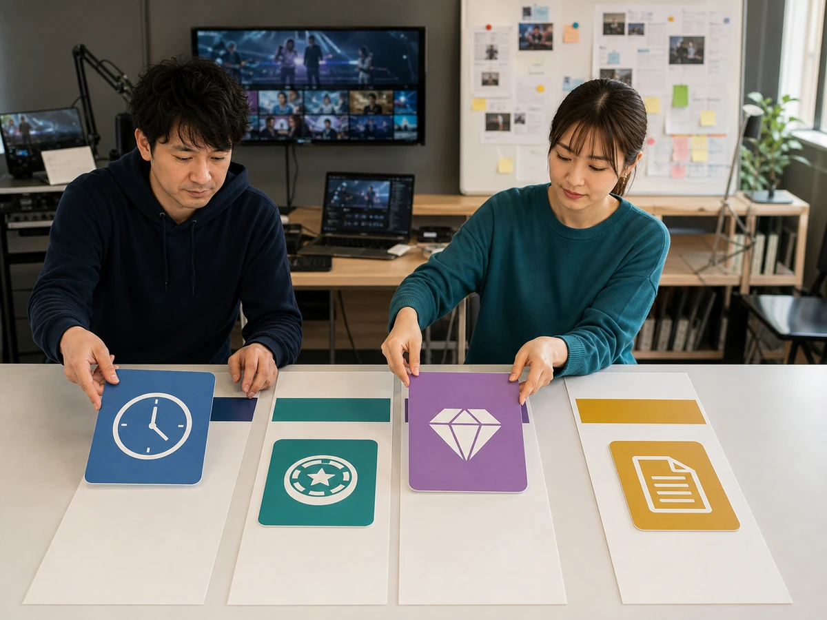 配信者と編集者が配信時間、ポイント、ダイヤ、売上を別々の記録項目として分けている